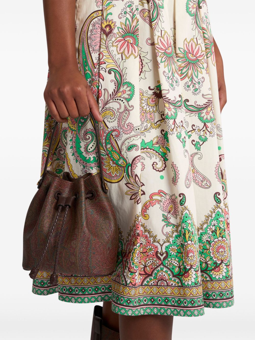 ETRO mini Paisley bucket bag - Bruin