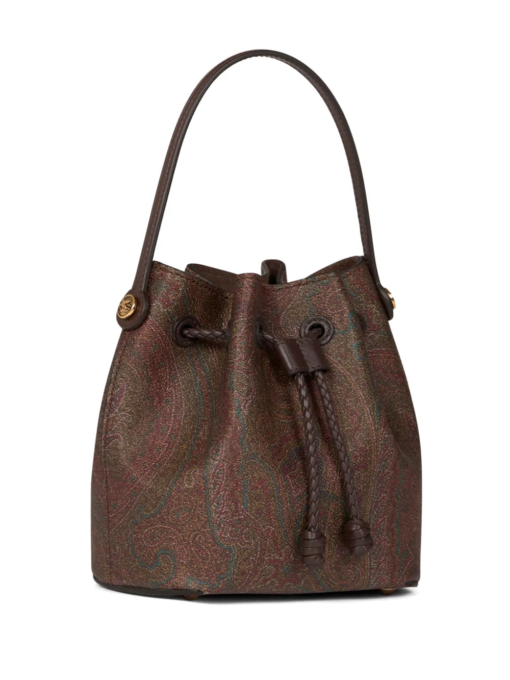 ETRO Kleine bucket-tas met paisley-print Bruin