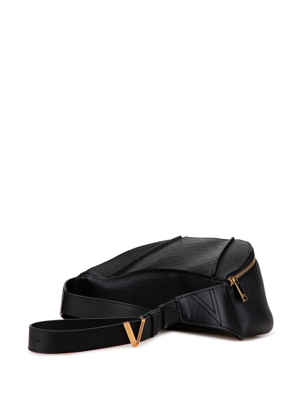 Versace Pre-Owned 21th Century Leather V Greca Signature belt bag - Zwart