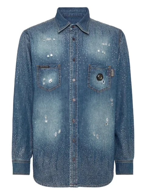 Philipp Plein ラインストーン シャツ