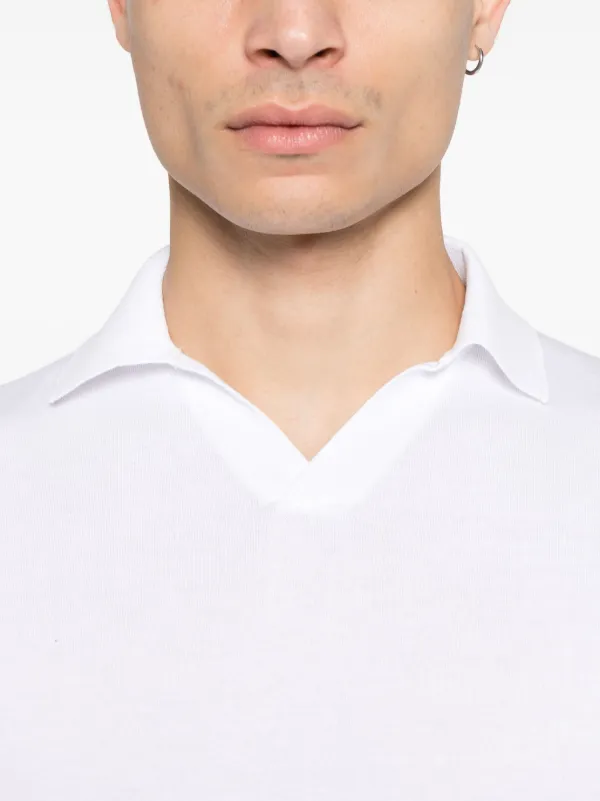 Tシャツ・カットソー FEDELI White Cotton Polo Shirt Fedeli Cotton Polo Shirt | White | FARFETCH