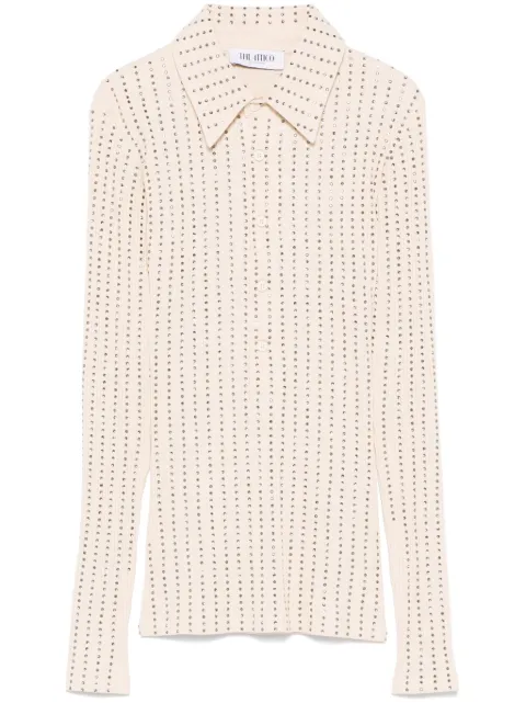 The Attico rhinestone-embellished polo shirt