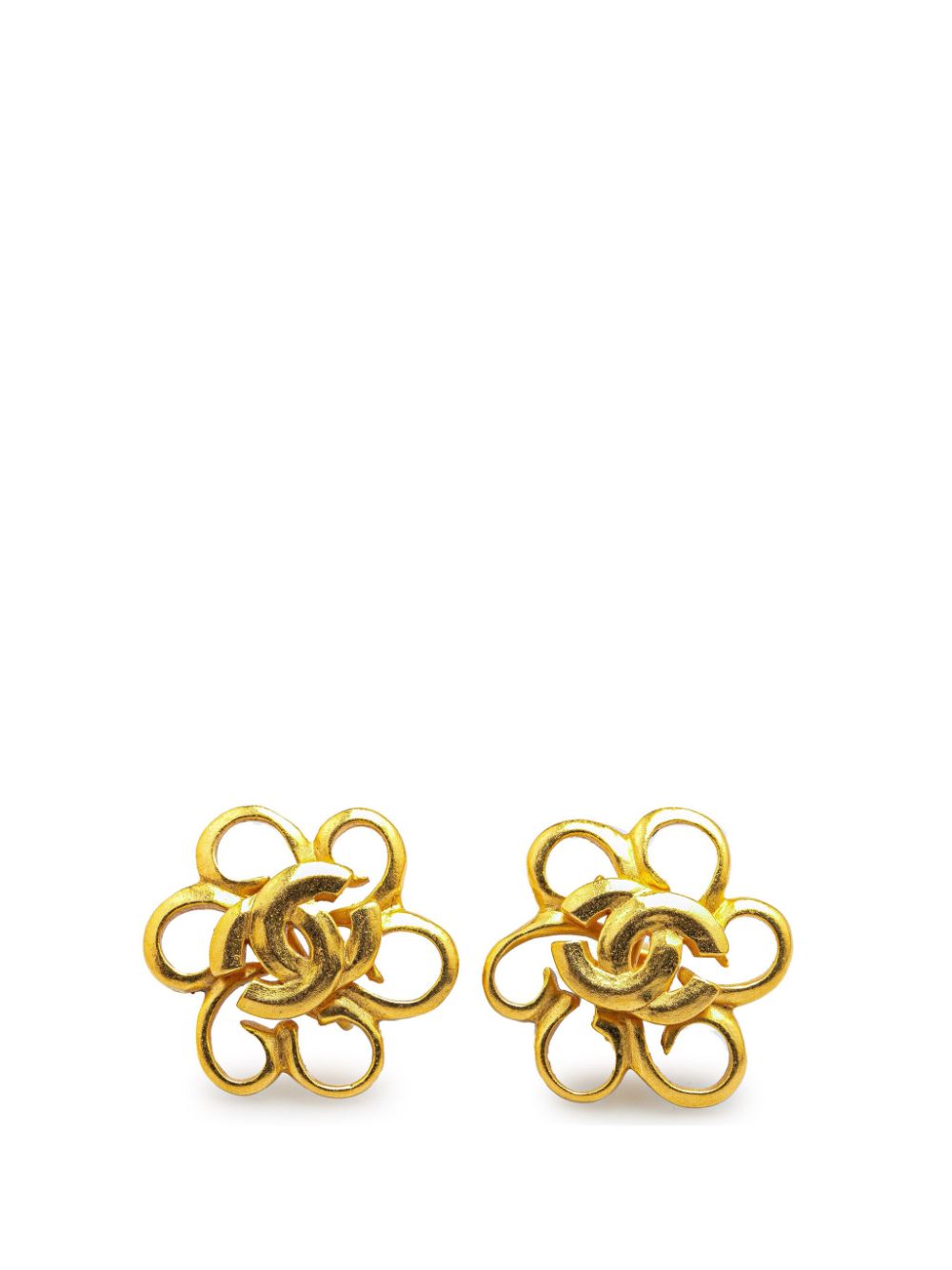 1996 Gold Plated CC Spinner Clip on costume earrings