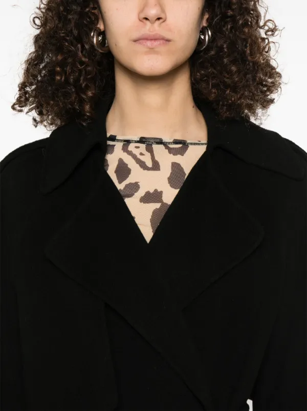 送料込/関税込■SPORTMAX■Fiore ベルト付きウールコート Sportmax Fiore Coat | Black | FARFETCH JO
