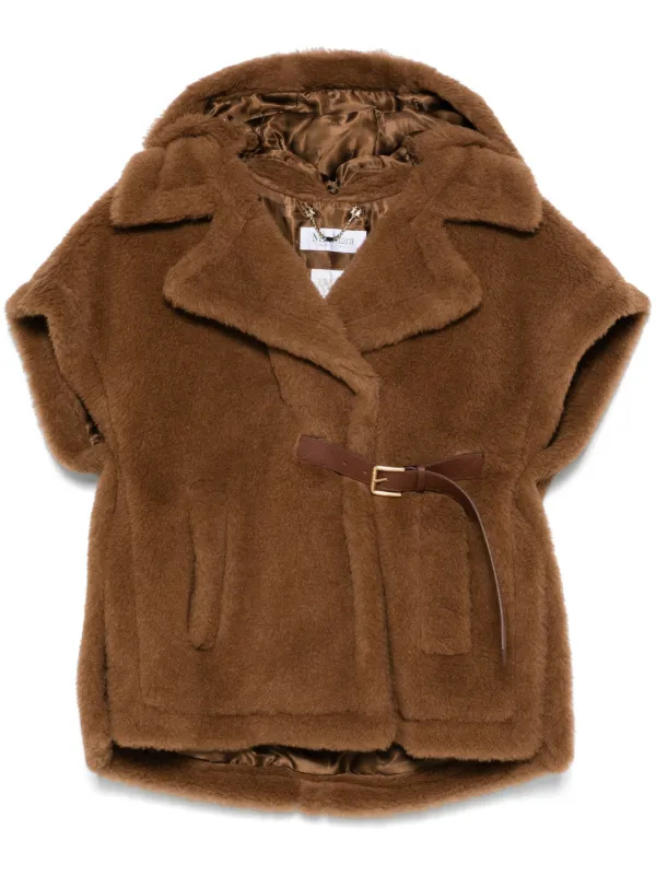 ジャケット MAX MARA Lanos 04 alpava and cashmere cape with belt Marrone Lanos 04 alpava and cashmere cape with belt MAX MARA