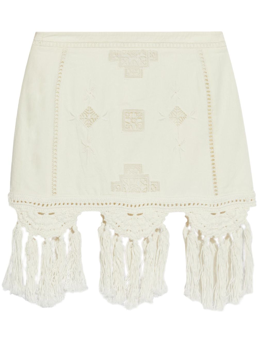 ISABEL MARANT Sandra macramé mini skirt - White