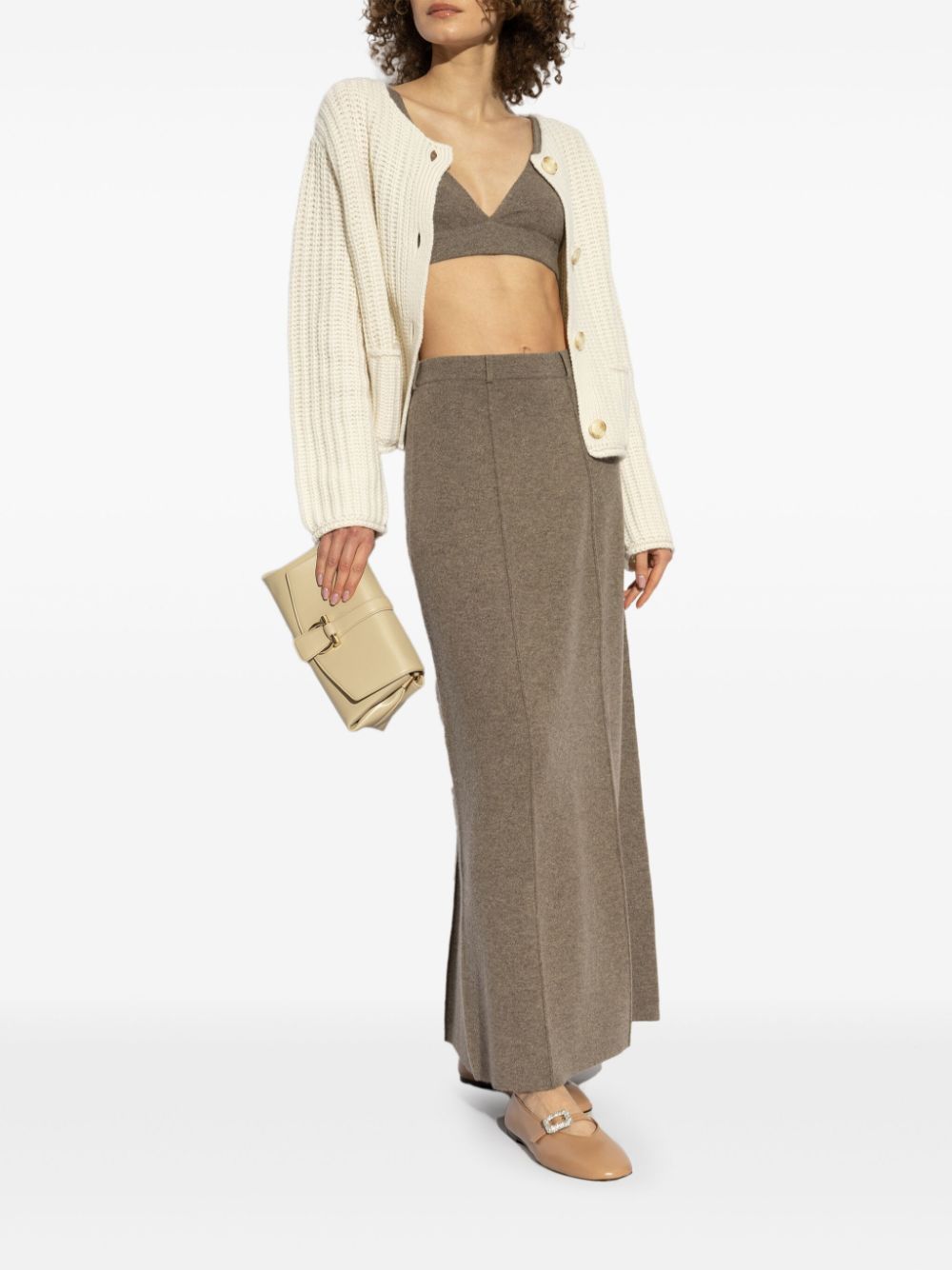 Lisa Yang round-neck cardigan - Neutrals