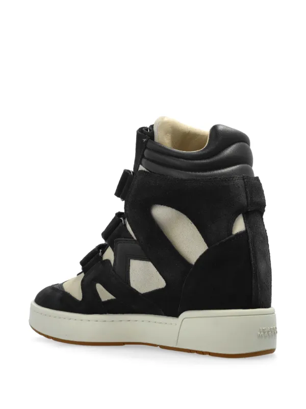 ISABEL MARANT IM3 leather-trimmed suede high-top sneakers