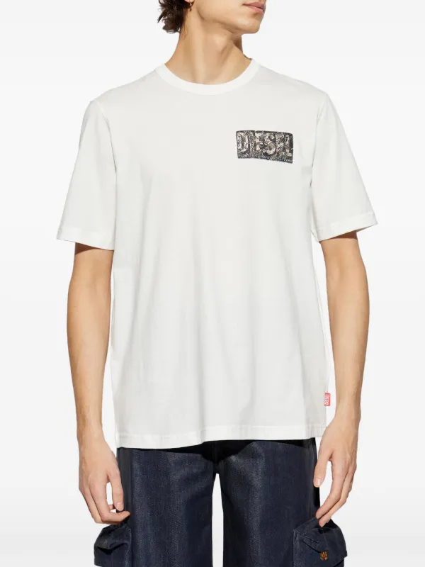 DIESEL ◆ T-ADJUST-R19 ロゴ Tシャツ 半袖 Diesel T-Adjust-R19 T-shirt | White | FARFETCH JO