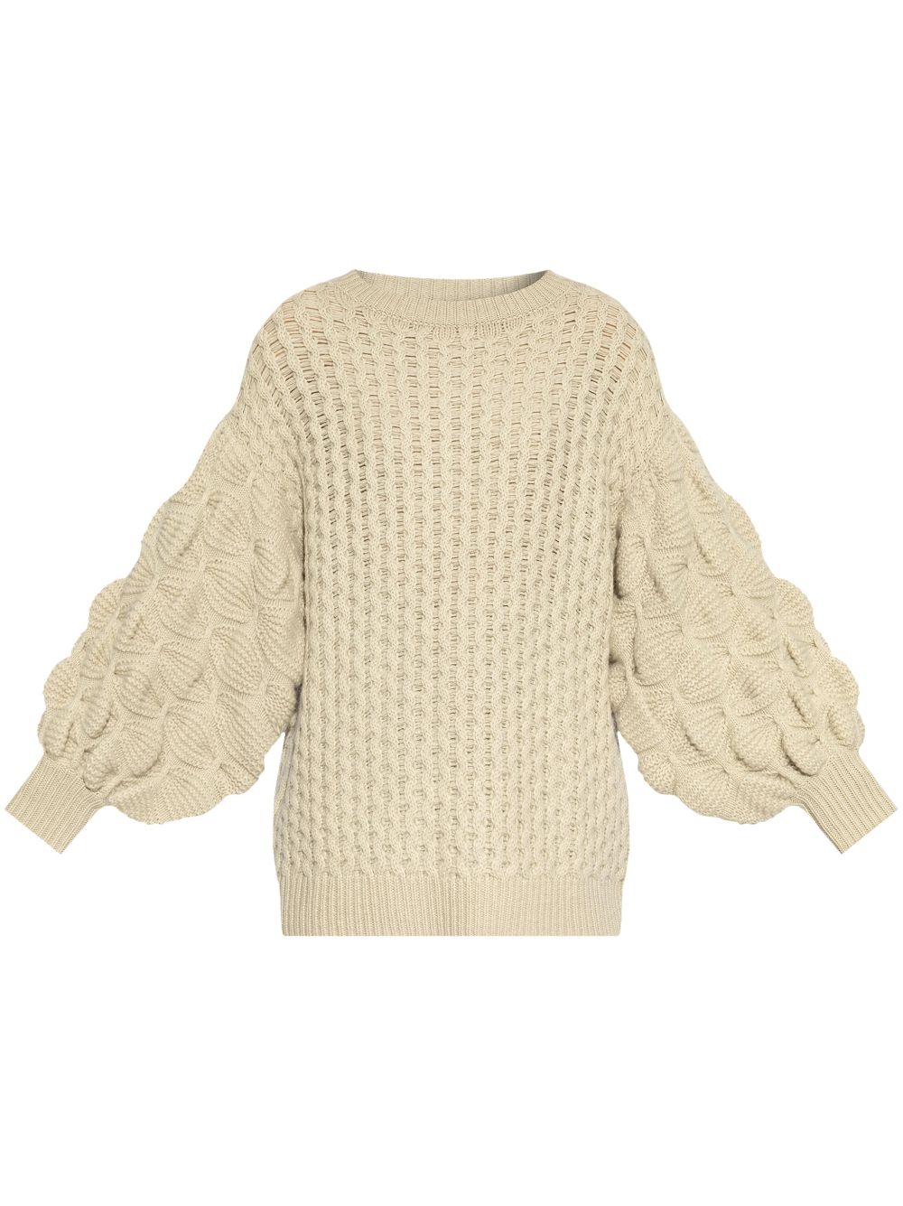 chunky-knit sweater