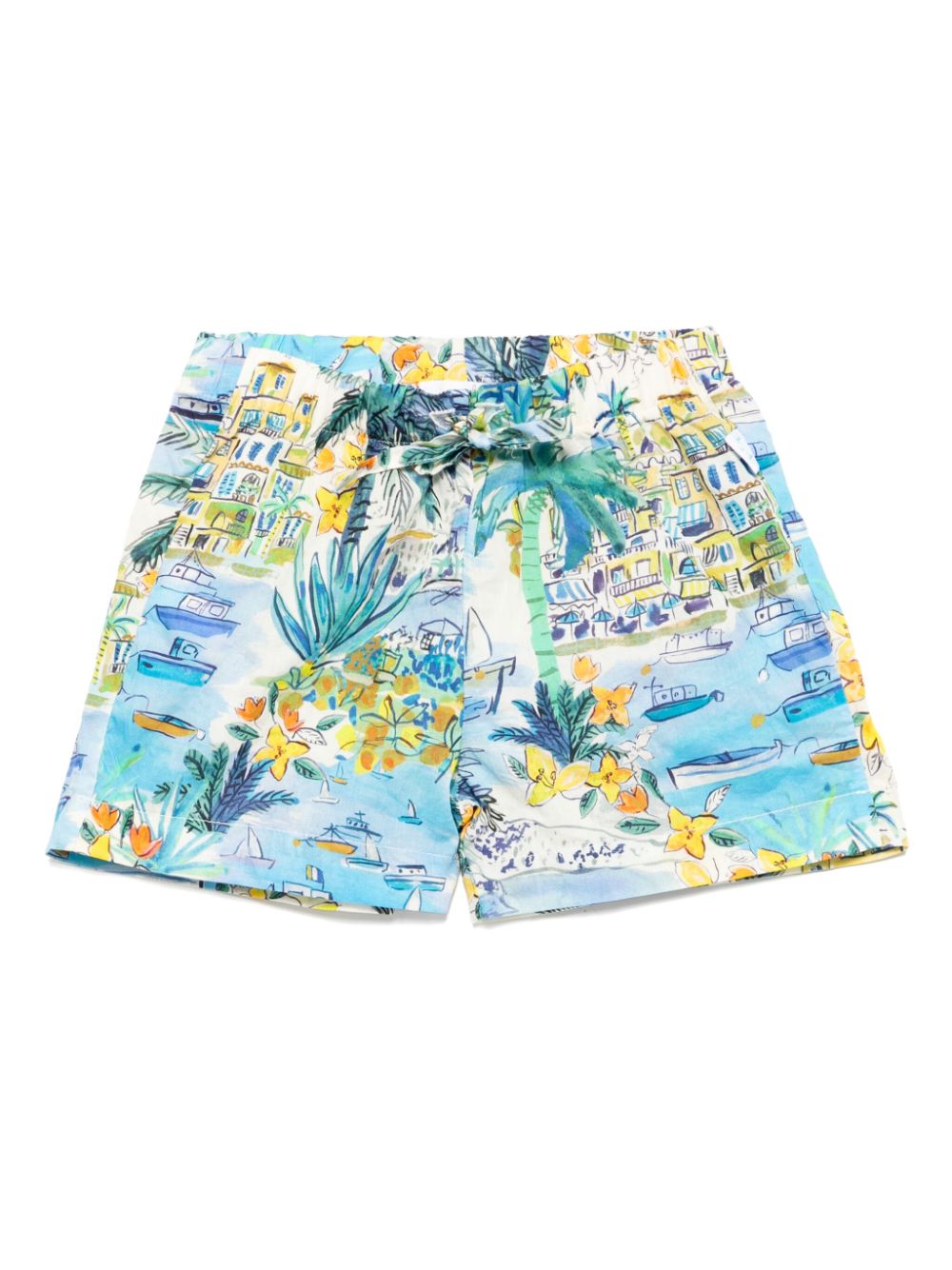 Il Gufo Shorts met print Blauw