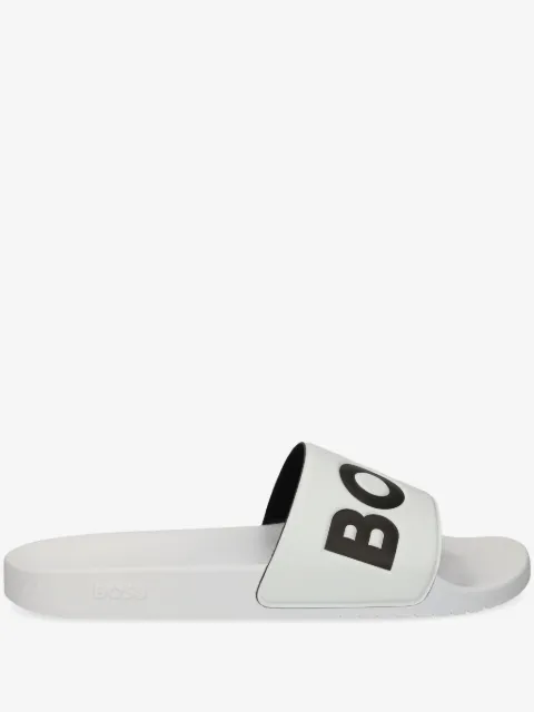 BOSS italian-made slides with large logo detail