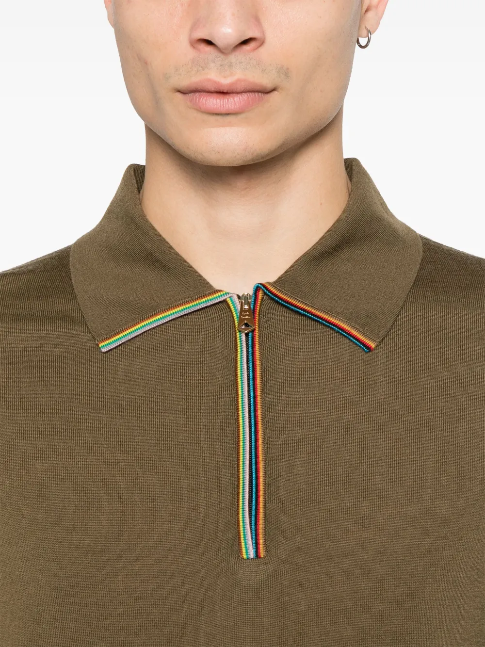 Paul Smith Poloshirt met Artist streep Bruin
