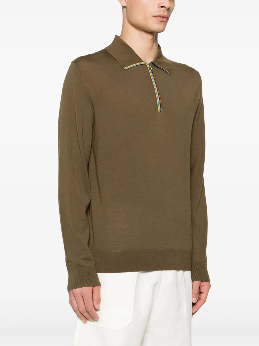 Paul Smith Poloshirt met Artist streep Bruin