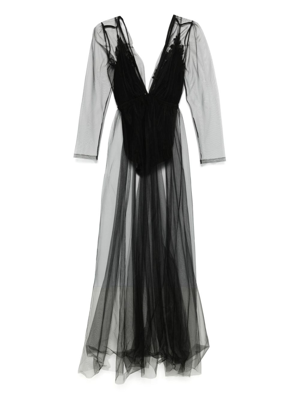 Alchemy x Lia Aram tulle maxi dress - Zwart