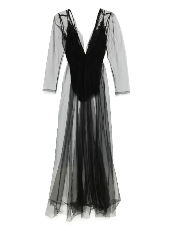 Alchemy Fashions x Lia Aram Tulle Maxi Dress - Black