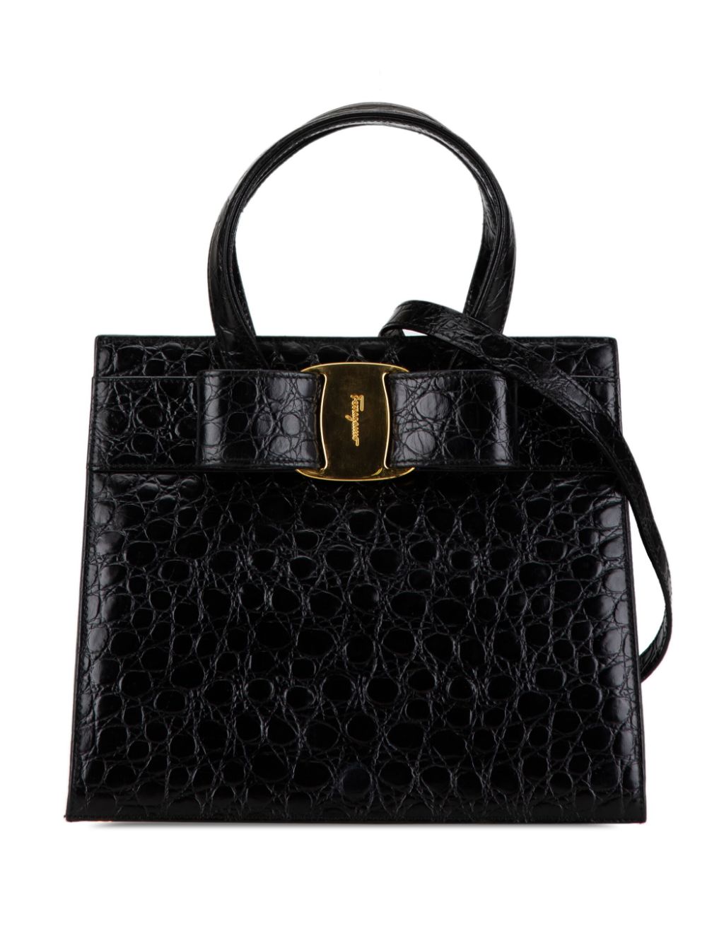 2010-2024 Croc Embossed Leather Vara Bow satchel