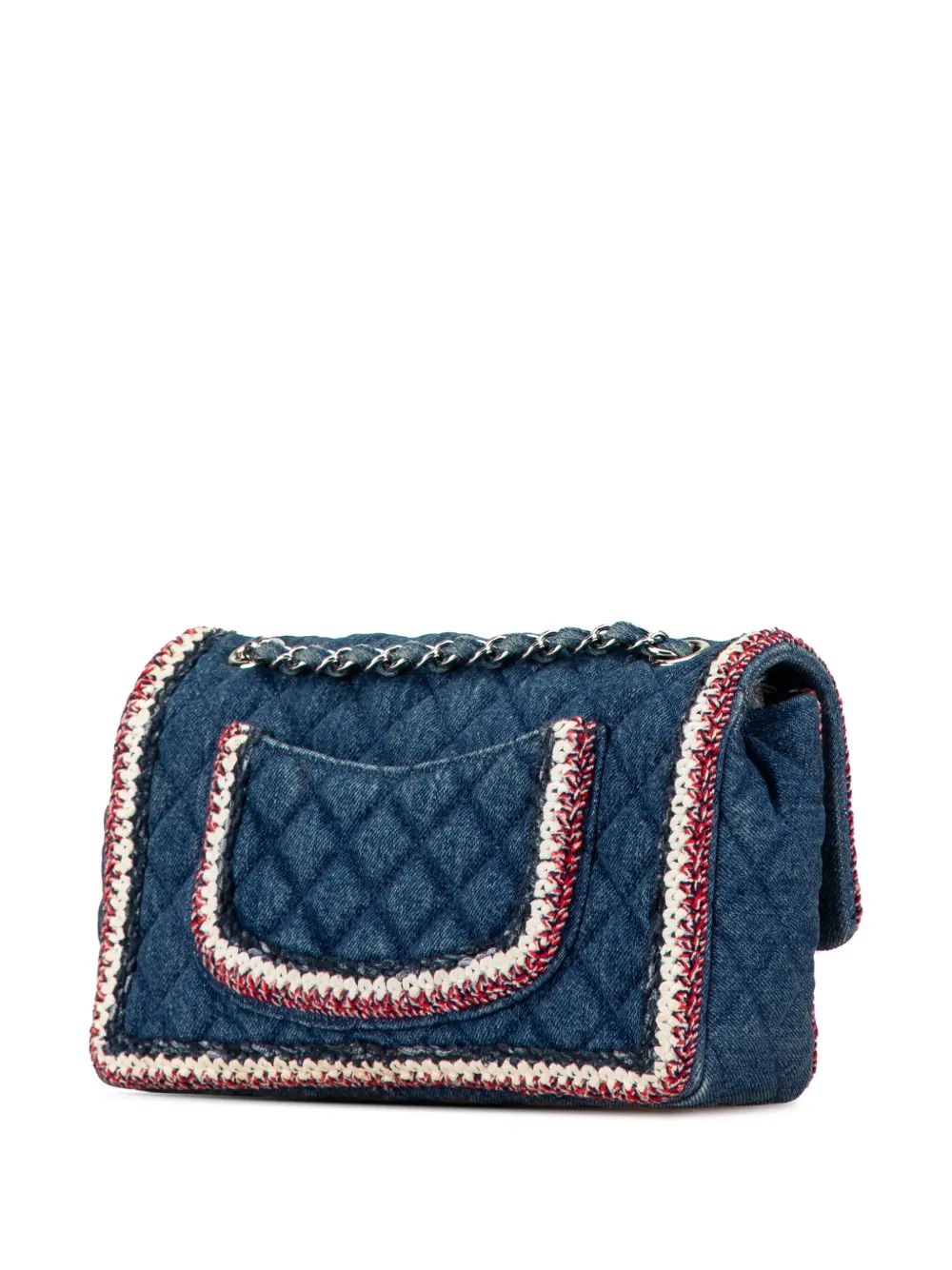 CHANEL Pre-Owned 2018-2019 Medium Denim Braided Flap shoulder bag - Blauw