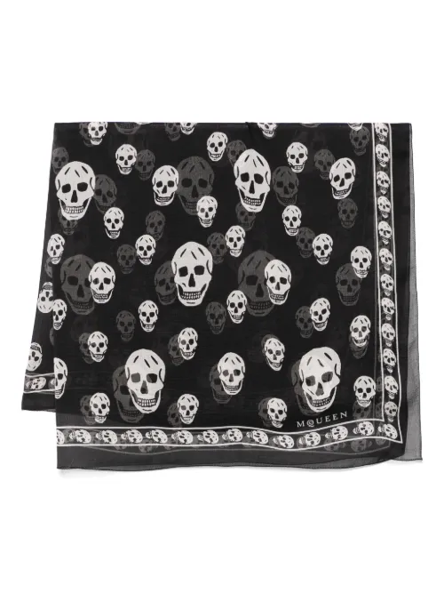 Écharpe à imprimé tête de mort - Alexander McQueen - Modalova