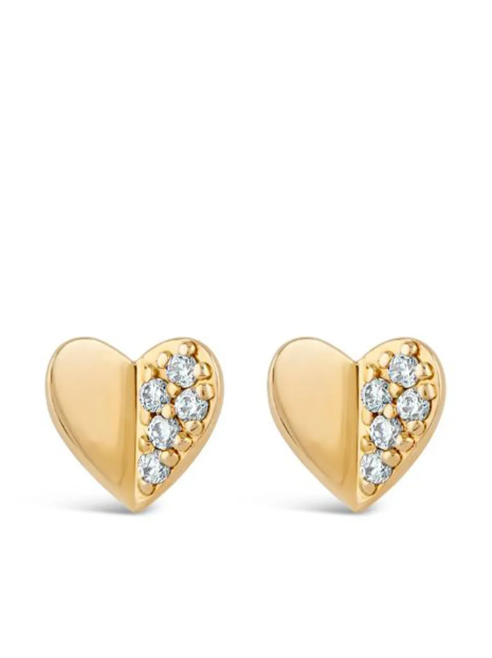 Dinny Hall Folded Heart ダイヤモンド ピアス 9Kイエローゴールド - ゴールドトーン Dinny Hall Folded Heart ダイヤモンド ピアス 9Kイエローゴールド - ゴールドトーン