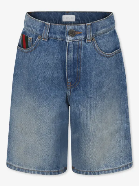 Gucci Kids shorts de mezclilla con detalle Web