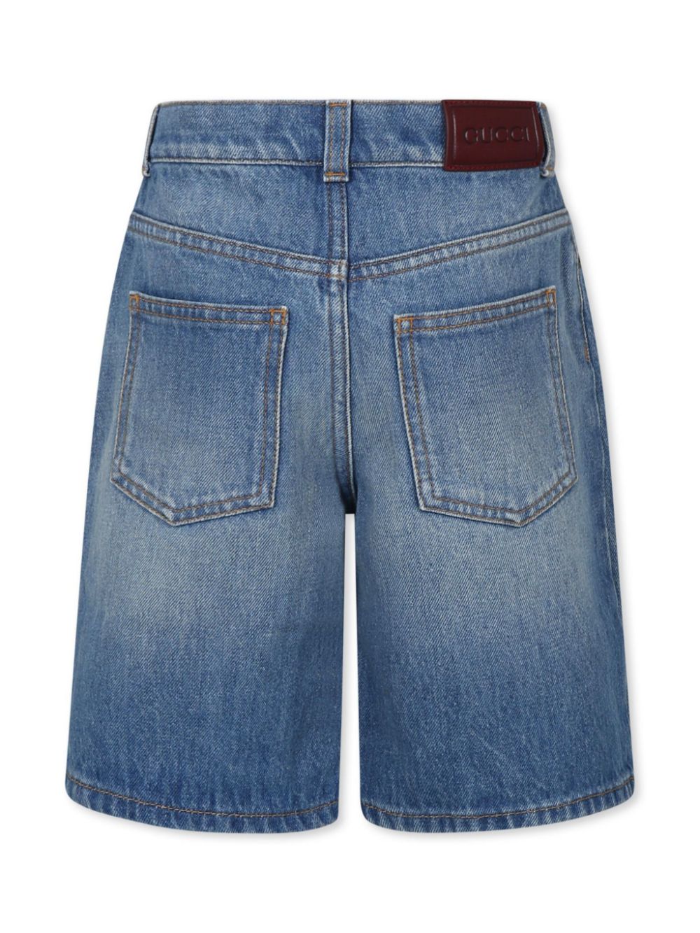 Gucci Kids Web-stripe denim shorts - Blauw