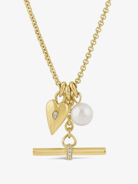 Dinny Hall collar My World con diamantes y perla