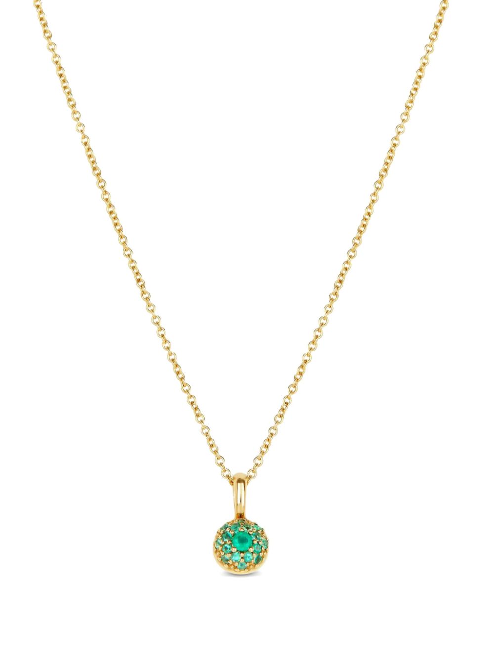 9K yellow gold Bon Bon emerald necklace