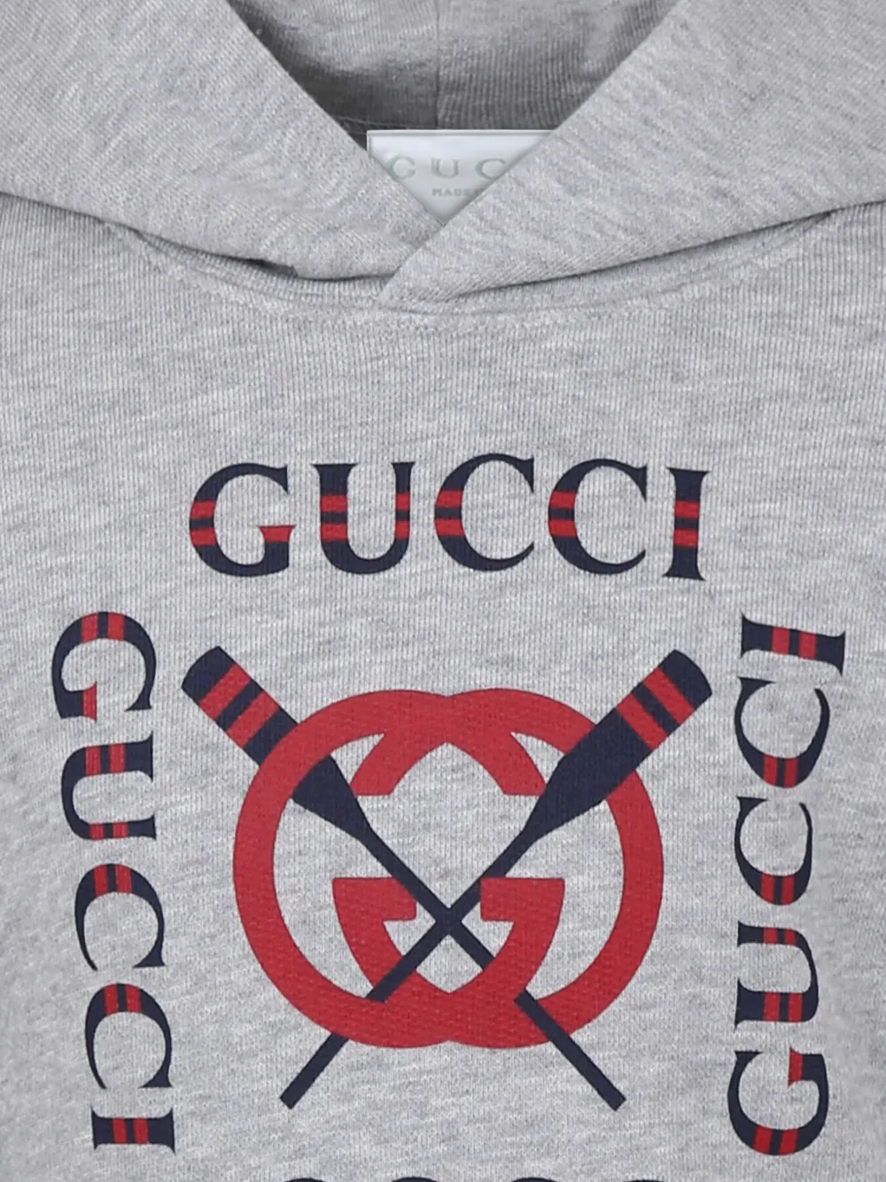 Gucci Kids Hoodie met logoprint Grijs