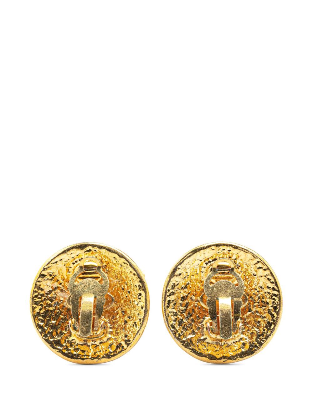 CHANEL Pre-Owned 1994 Gold Plated CC Clip On costume earrings - Goud