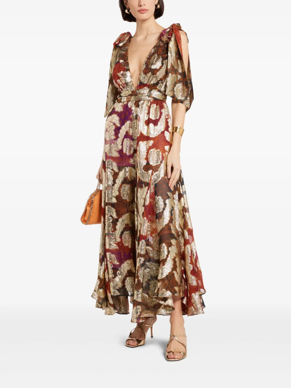 FARM Rio abstract-pattern print maxi dress - Rood