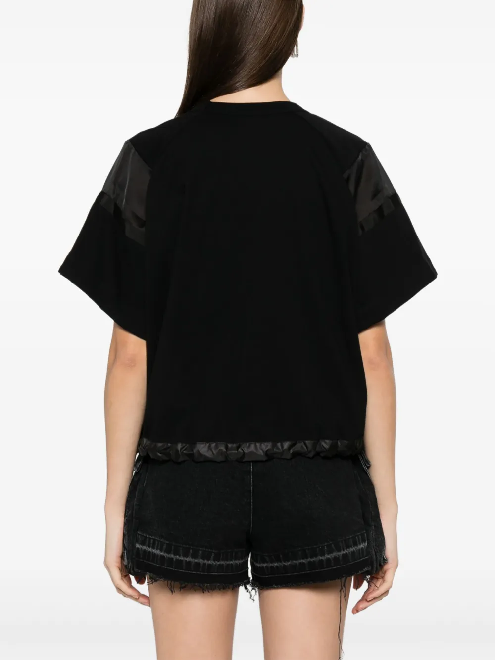 sacai T-shirt met trekkoord Zwart