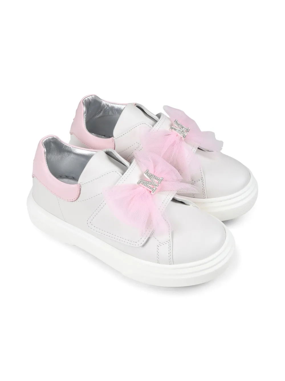 Monnalisa Sneakers met logo van stras Wit