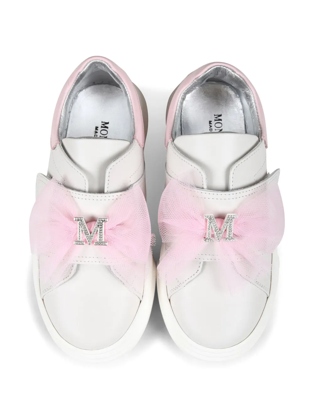 Monnalisa Sneakers met logo van stras Wit