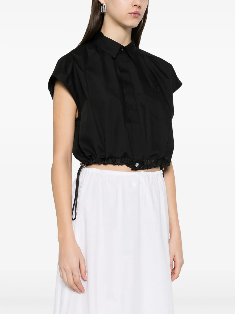  Sacai Logo-embroidered Shirt - Black 
