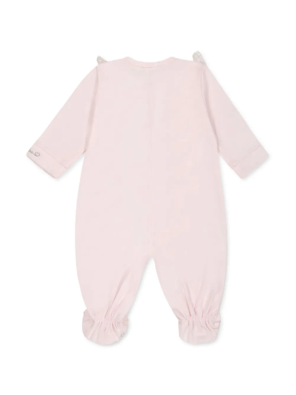 Monnalisa floral-appliqué romper - Roze