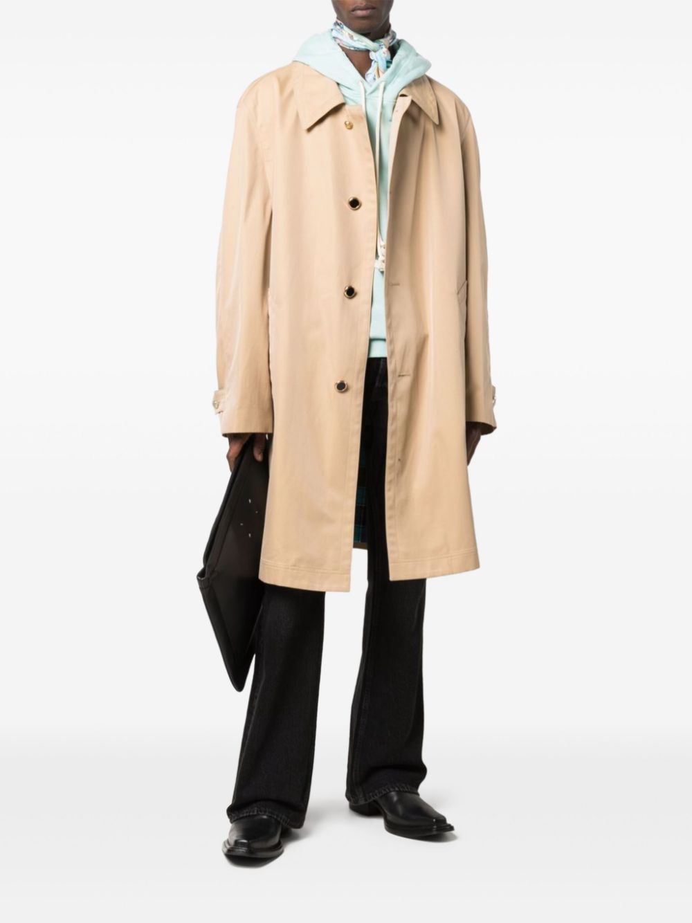 COOL T.M cotton single-breasted coat - Beige