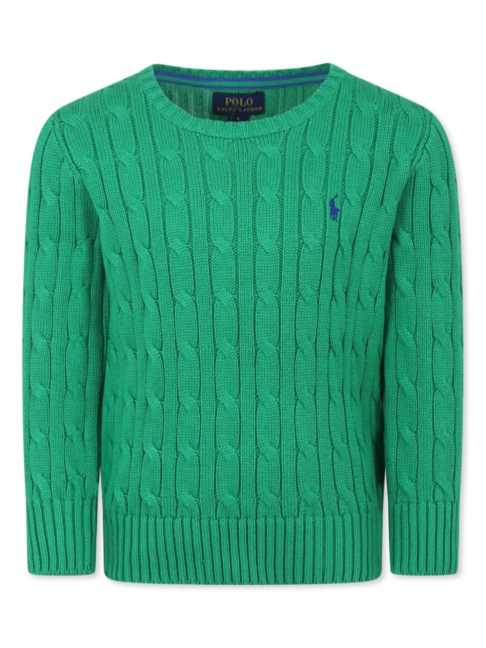 POLO RALPH LAUREN KIDS cable-knit cotton sweater - Green