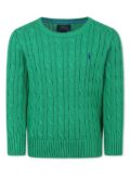 POLO RALPH LAUREN KIDS cable-knit cotton sweater - Green