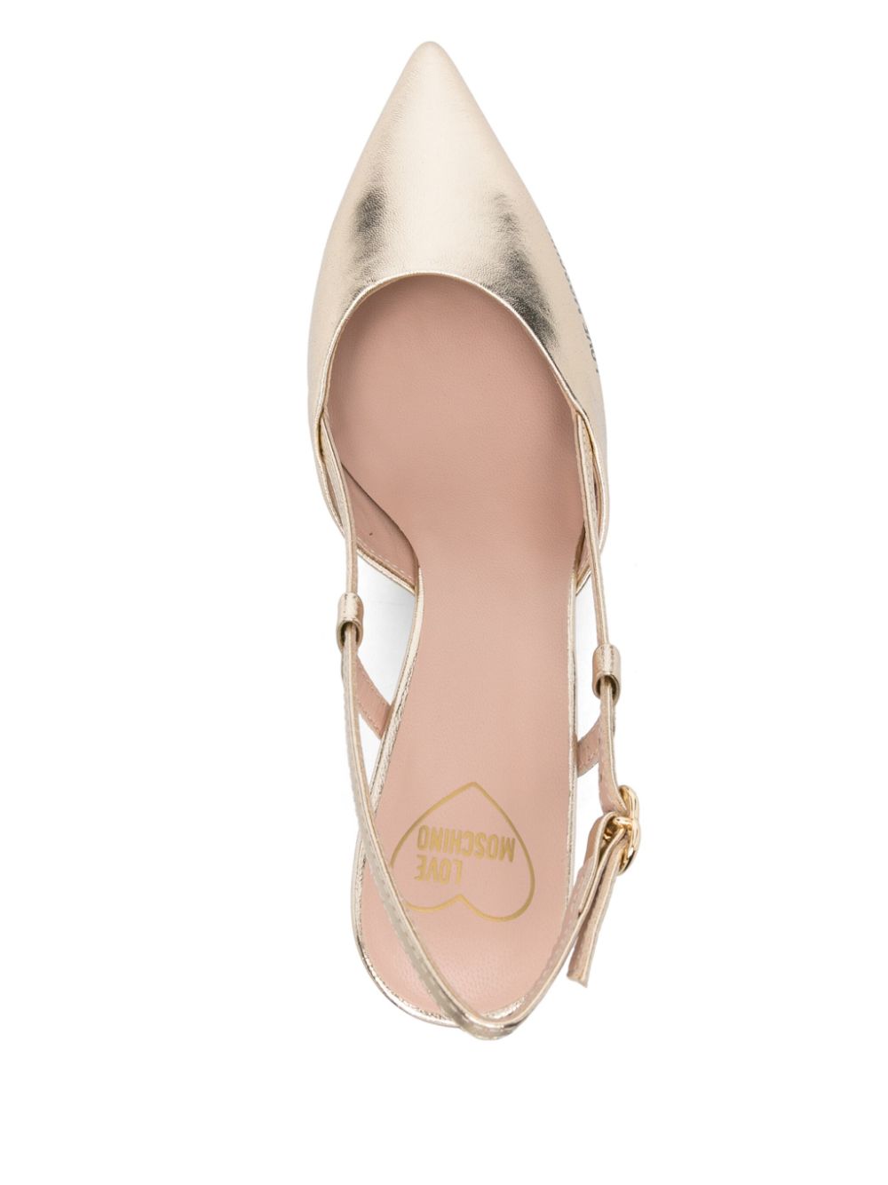 Love Moschino 65mm logo-print pumps Gold