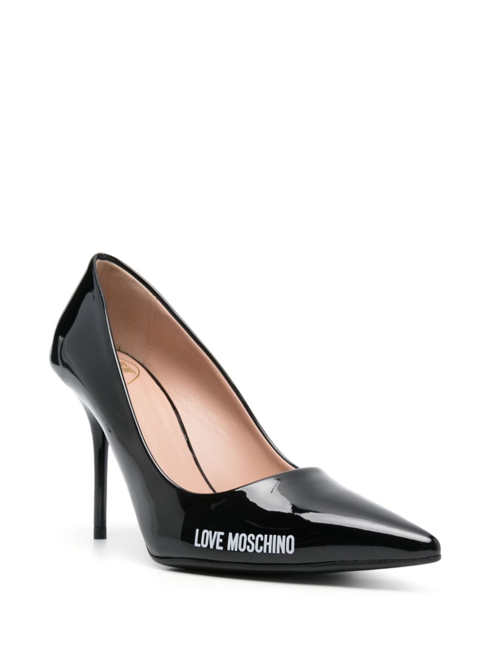 Love Moschino 95mm logo-print pumps Black