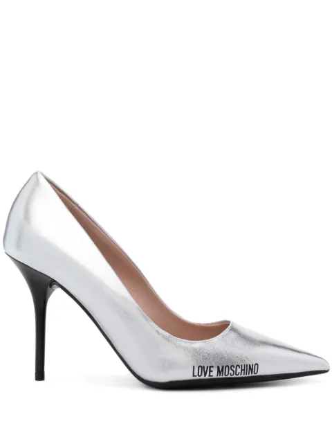 Love Moschino 90mm logo-print pumps
