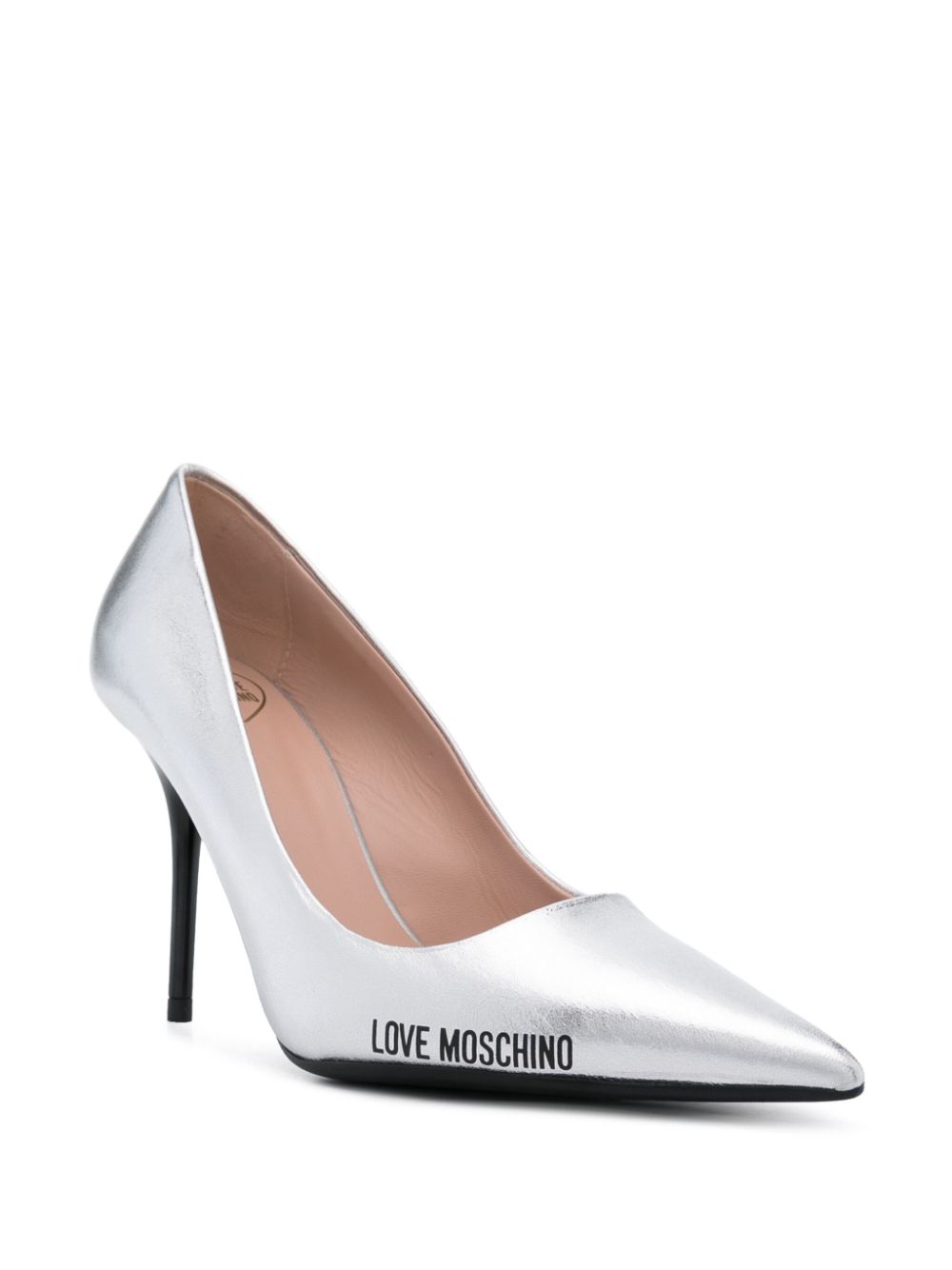 Love Moschino 90mm logo-print pumps Grijs