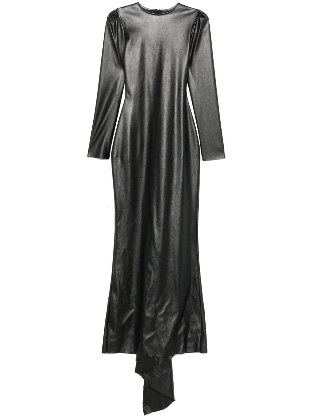 x Lia Aram faux-leather maxi dress