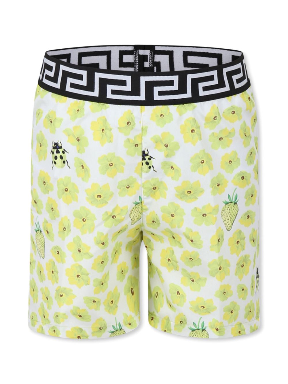 Versace Kids Strawberry Garden swim shorts - Wit