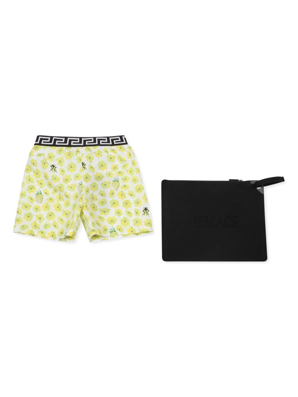 Versace Kids Strawberry Garden swim shorts Wit