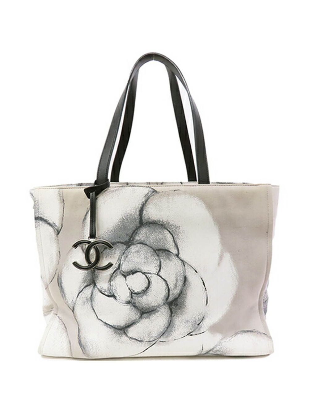 2016-2017 Large Camellia Printed Canvas Shopper tote bag