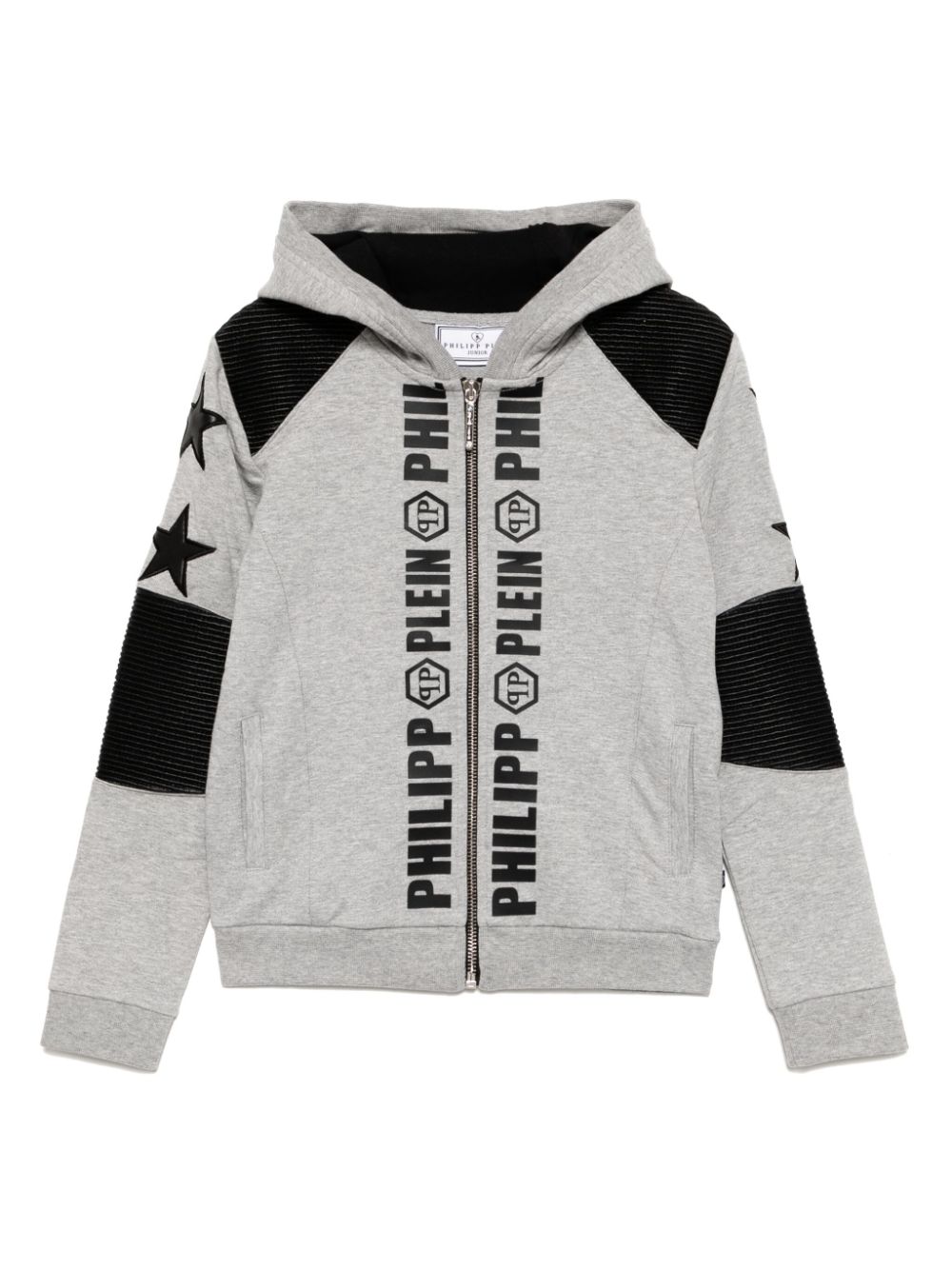 Philipp Plein Junior Hoodie met print Grijs