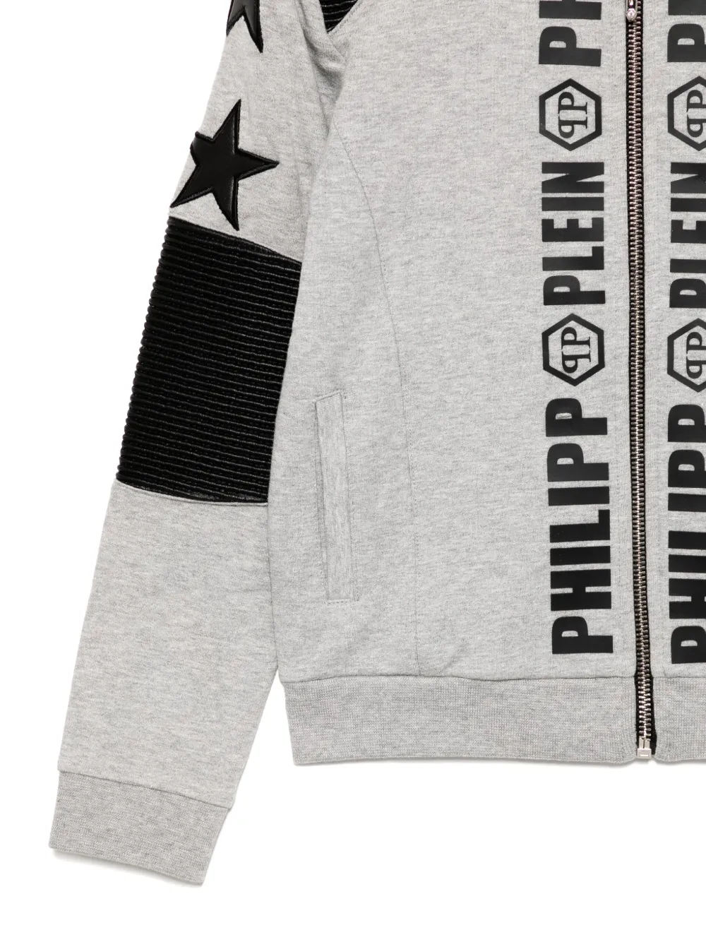 Philipp Plein Junior Hoodie met print Grijs