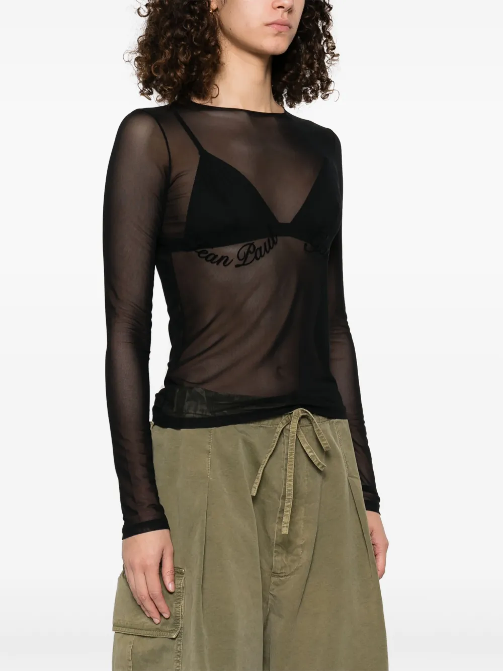 JEAN PAUL GAULTIER FLOCKED-LOGO T-SHIRT